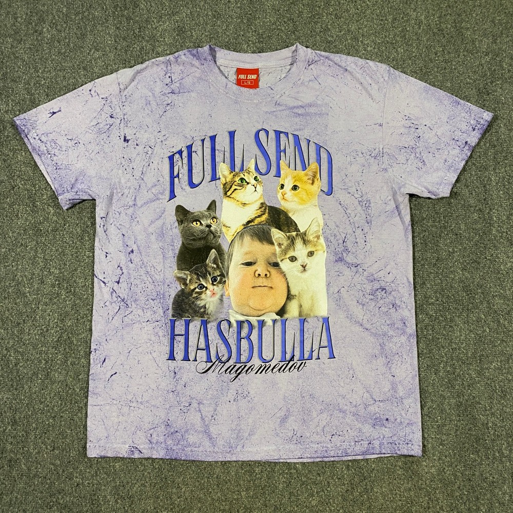 Full Send Hasbulla Kittens Tie Dye Shirt Adult Large Purple Cats Kitty Nelk Boys