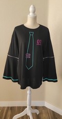 LISTEN FLAVOR Hatsune Miku 2-Way Zip Sleeve Oversized Top Black Free Size NWT