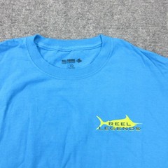 Reel Legends Shirt Mens Large Blue Marlin Fish Graphic Tagless Tee Outdoor
