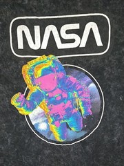 Chemistry NASA Astronaut Rainbow Stone Wash Gray T-Shirt (Size XL Extra Large)