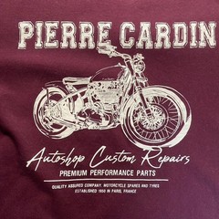 Pierre Cardin T- Shirt Mens Medium Red Short Sleeve Autoshop Custom Repairs