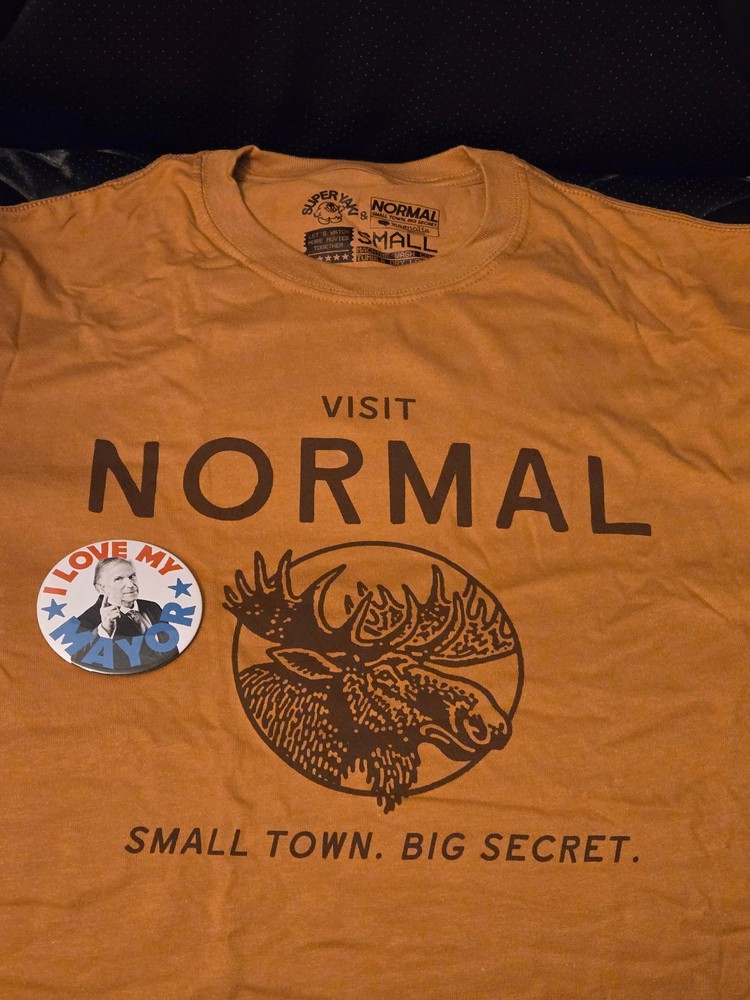 NORMAL Promotional Logo Movie T-Shirt (Small) Bob Odenkirk – NEW w/ Vote Button