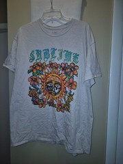 Sublime Y2K Inspired Floral Mushroom Head Tee Shirt with Song Title Back Size XL