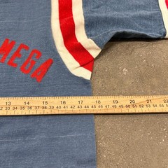 VTG 50s 60s Alpha CHI Omega Dad T Shirt Mens L Blue Short Sleeve