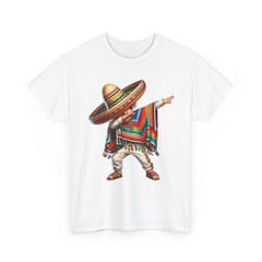 Mexican Boy Dabbing in Poncho Cinco de Mayo T-Shirt for Men and Women
