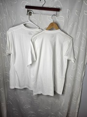 Vintage Jockey Plain White Tee Shirt Men Large Single Stitch set of 2