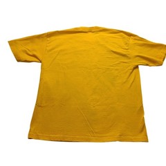 Vintage Style Yellow Short Sleeve T-Shirt Crew Neck V-Stitch Detail XL