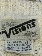 Vintage 80s Vision Floral Abstract Sweater Large Korea Acrylic Art Knit