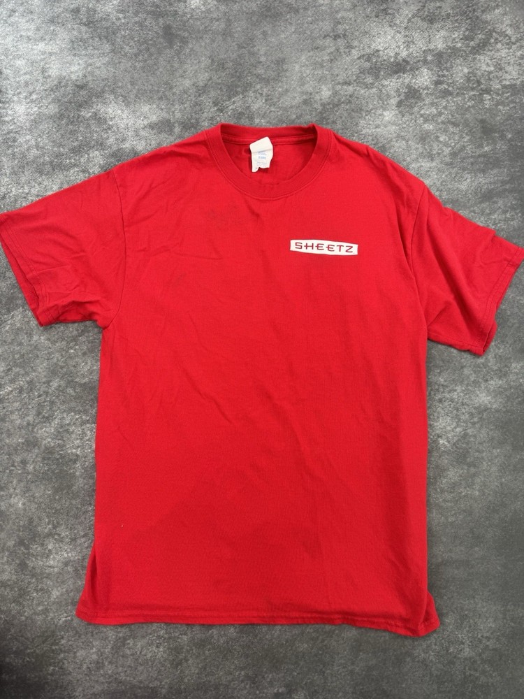 Loomstate Sheetz T-Shirt Mens Medium Double Sided Graphic Print Red Top 100 NEWW