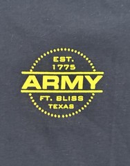 “United States Army Ft Bliss, TX 1775” Double Sided Black T Shirt – Sz S – NWT