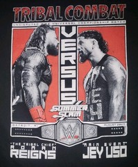 WWE Summer Slam 2023 Roman Reigns Jey Uso Tribal Combat Bloodline LARGE Shirt