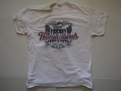 USAF Thunderbirds Shirt Mens Large White Graphic Tee Patriotic Flag Eagle Jets