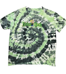 Richie Rich Shirt XL Men Short Sleeve Tie Dye Green 1970 Comic Money Bag Graphic