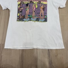 Vintage T&C Town & Country Monkey Business Shirt White Large Single Stitch USA