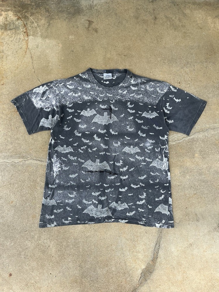 Vintage 80’s JIMMY’Z Bat Batman All Over Print T-Shirt Size Large 22x28in