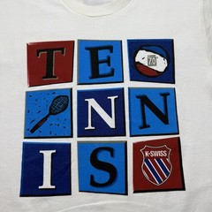 Vintage 90s K-Swiss 7.0 System Tennis Single Stitch White Shirt Size Medium