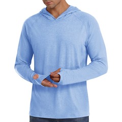 UPF50+ Men’s Sun Protection Long Sleeve Hoodie Fishing Hiking Casual Sport Shirt