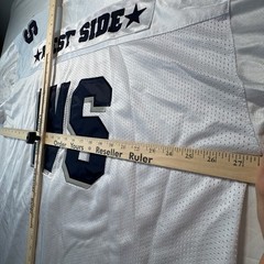Shekinah West Side Football Jersey Mens 3XL White Navy Tackle Twill Mesh Y2K