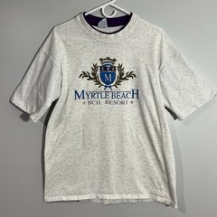 Vintage Cal Cru Myrtle Beach Resort Gray Blue Short Sleeve T-Shirt Adult L/XL