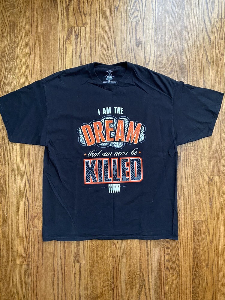 Rufnek Mens Black T-Shirt XL “I Am The Dream That Can Never Be Killed” Military