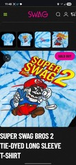 Swag Golf – Super Swag Bros Long Sleeve T-Shirt – Tie Dyed Blue/White – Large