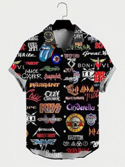 80s Rock Band Hawaiian Shirt, retro throwback music shirt, vintage NWT