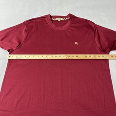 Vintage Burberry London T Shirt Men Burgundy Cotton Embroidered Logo