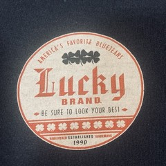 Lucky Brand Shirt Mens One Size Him 2XL Black Logo Graphic Look Your Best *Spots