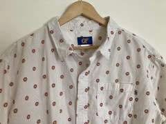 Odd Future OFWGKTA Classic Donut Logo Button-Up Shirt L White Short Sleeve Rap
