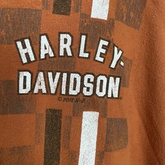 Harley Davidson Men’s 4XL Orange Short Sleeve Skull Brass San Juan Puerto Rico