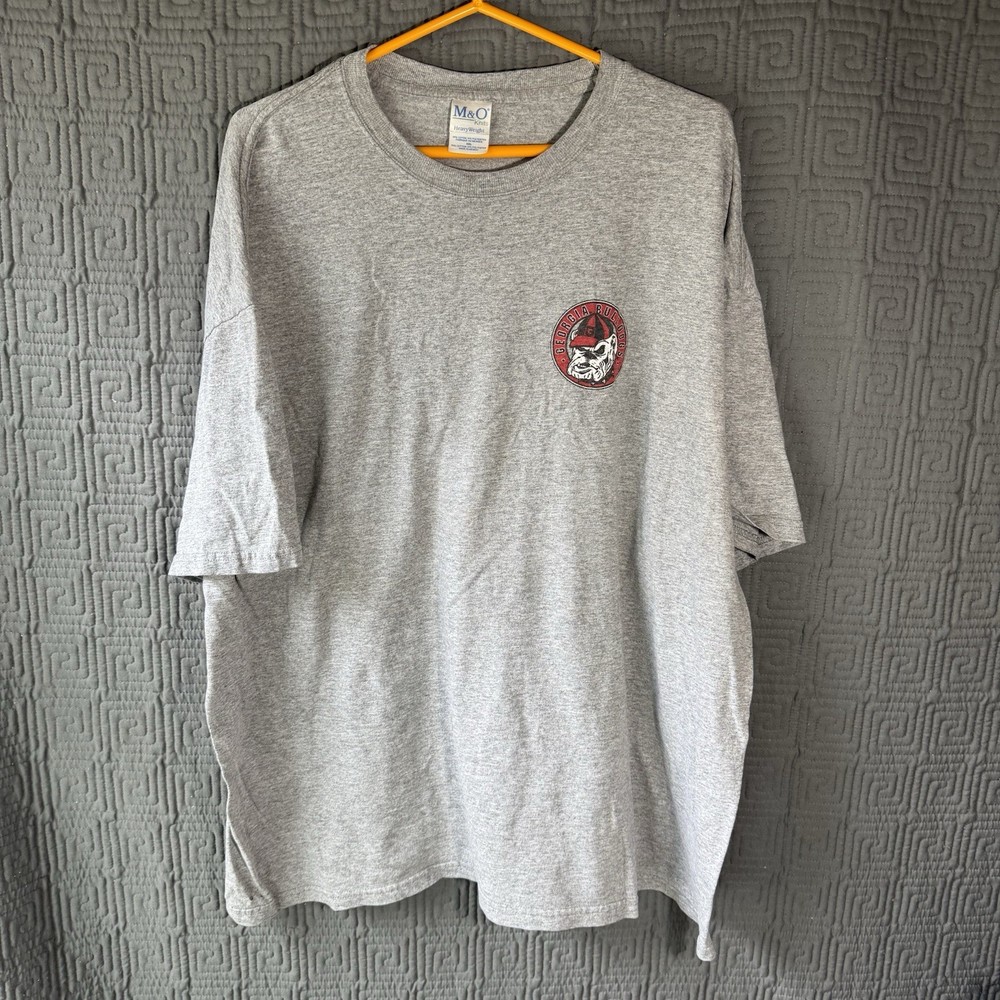 Vintage M&O Knits Heavyweight T-Shirt Men’s XXL Gray Grey Georgia Bulldogs 2005