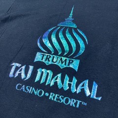 Vintage Donald Trump Taj Mahal Shirt Men Large Black Tee Casino Resort 90s USA