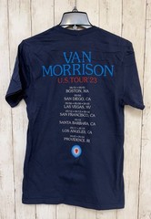 New Van Morrison US Tour 2023 Band T Shirt Mens Small Navy Blue Graphic Concert