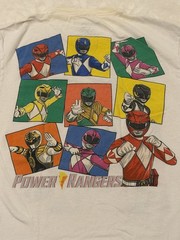 Power Rangers T-Shirt Size Small White Short Sleeve 100% Cotton by C-Life Group