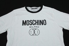 Moschino Couture Men’s Smiley Graphic Short Sleeve Ringer Tee LB3 White Size 36