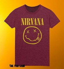 New Nirvana Band Classic Grunge Heather Red Vintage T-Shirt
