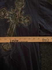 Vintage/Y2K Carbon Black T Shirt Size Large Navy Blue Crosses