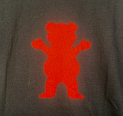 Grizzly Grip Tape Skater T-Shirt Men’s Medium Black w/Red Bear Logo SS New