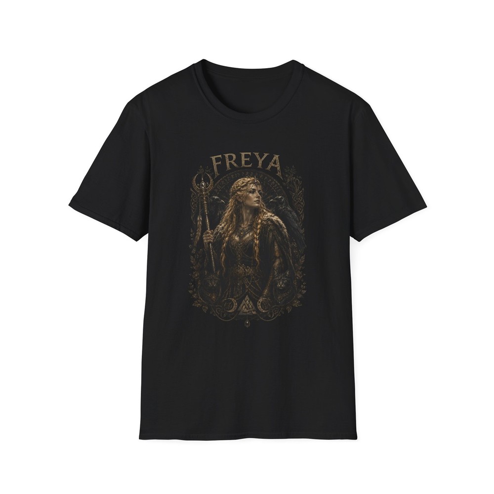 Freya Viking Goddess T Shirt Norse Mythology Floral Graphic Tee