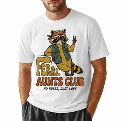 Feral Aunt Social Club Raccoon T-shirt, Retro Pregnancy Announcement Tee
