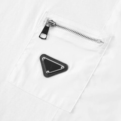 New Fashion Trend Embroidered Zip Pocket Short Sleeve Luxury Summer Men T-Shirt