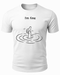 I’m Fine Funny T-Shirt | Sarcastic Humor Shirt | Minimalist Graphic Tee | Dark