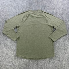 The Normal Brand Mens Large Olive Green Long Sleeve Raglan Henley Shirt Casual