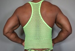 GREEN SLEEVELESS MESH ATHLETIC SHIRT ADULT SMALL