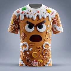 Christmas Men’s 3D Gingerbread Vacation Party Street Unisex T Shirt