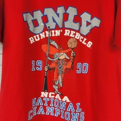 Vintage 1990 NCAA National Champions UNLV Running Rebels T-Shirt Sz L