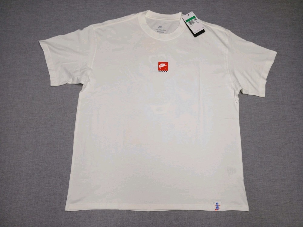 Nike Max90 Sole Food Mens XL Cream T Shirt Oversized Fit Streetwear Cotton Tee