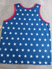 Home Free XL Mens Tank Top T-Shirt Blue Star Texas All Over Print Cotton NWOT