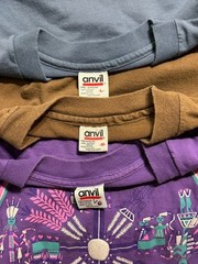 Lot Of 3 Vintage Anvil Red Bar Tags 1990s Single Stitch Tee Shirts Nature Travel