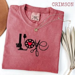Quilting Sewing Heart Love Shirt, Quilter Sewing Lover T-Shirt Tee